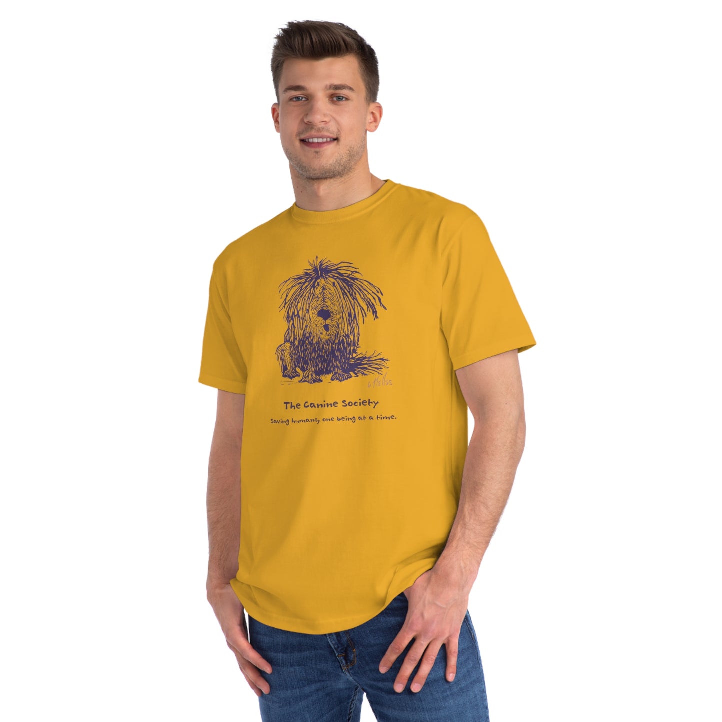 100% Organic Unisex Classic T-Shirt - "Canine Society" Dog!
