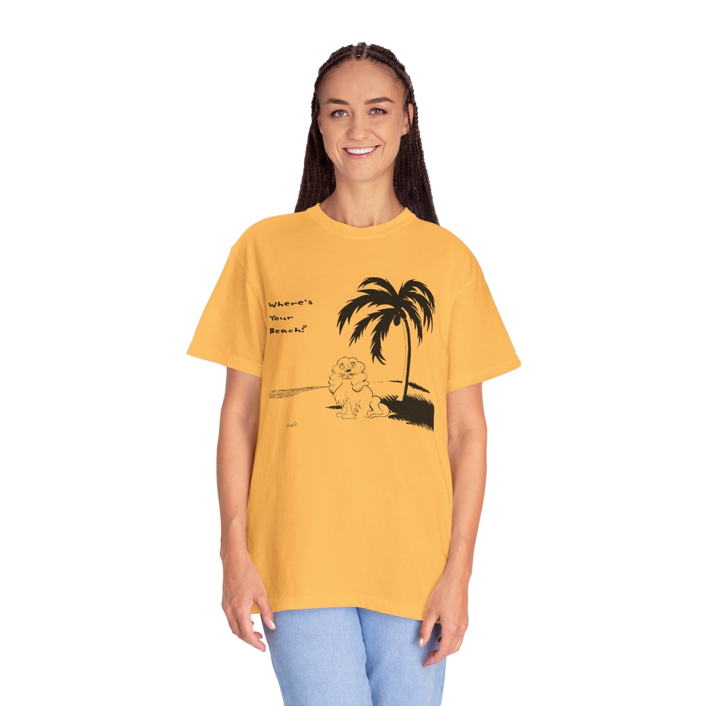 Unisex Garment-Dyed T-Shirt: "Where's Your Beach?" Tropical Vibe Tee