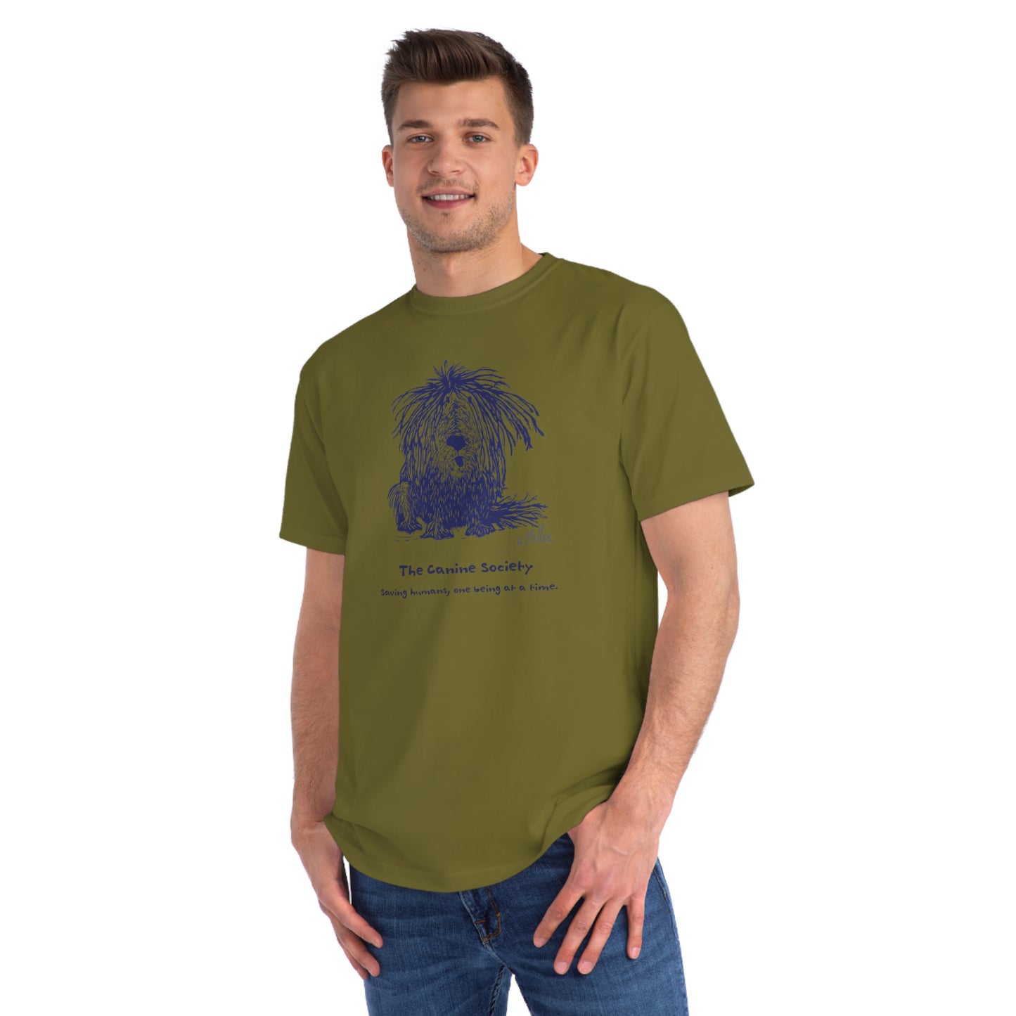 100% Organic Unisex Classic T-Shirt - "Canine Society" Dog!