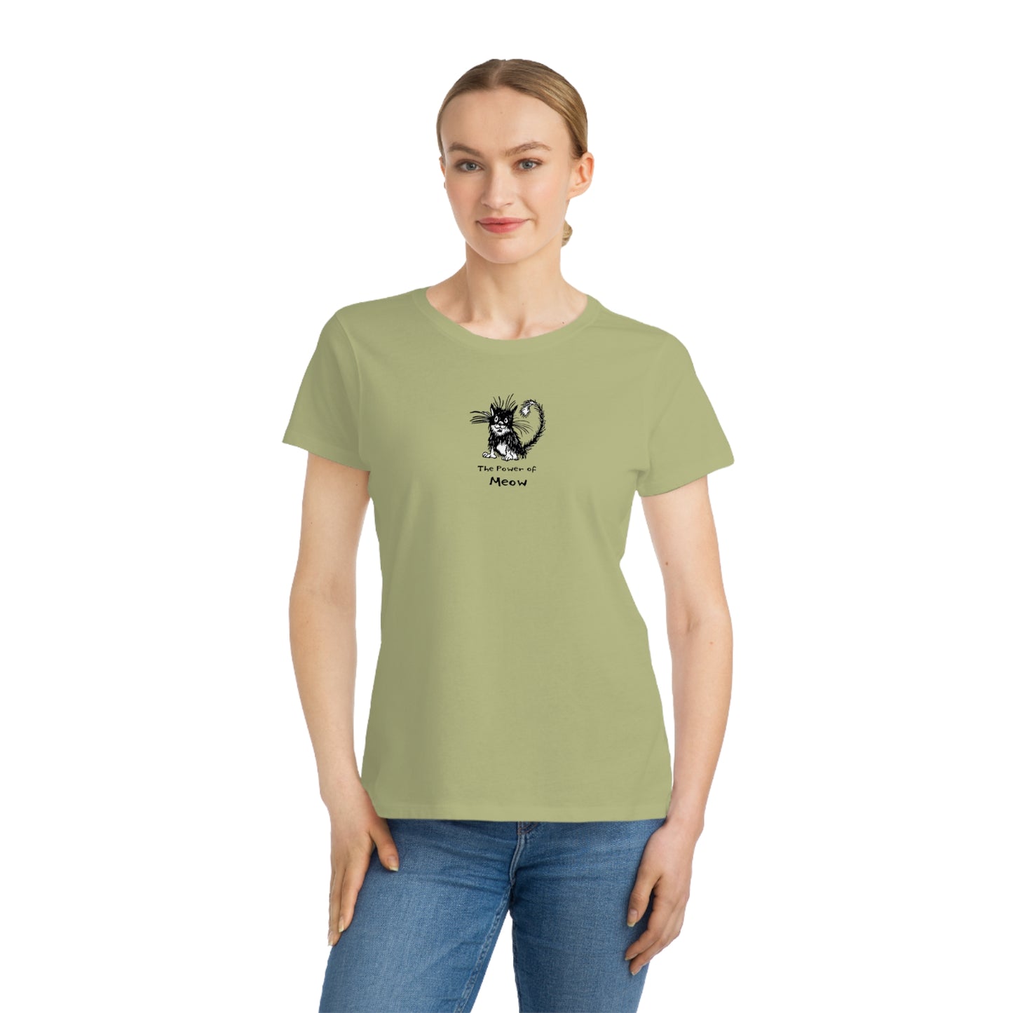 100% Organic Women's Classic T-Shirt - "Power Of Meow" Cat