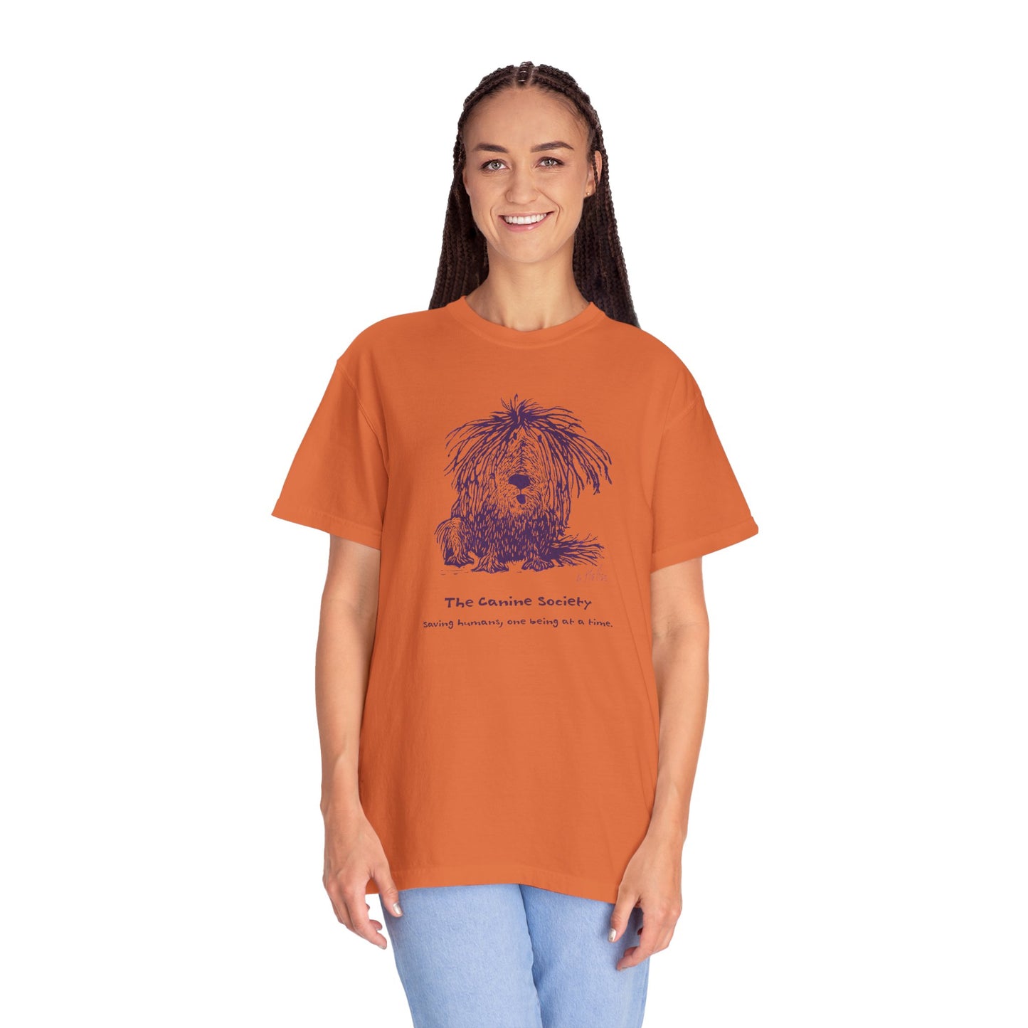 Unisex Garment-Dyed T-Shirt: "Canine Society" Design, Perfect for Dog Lovers