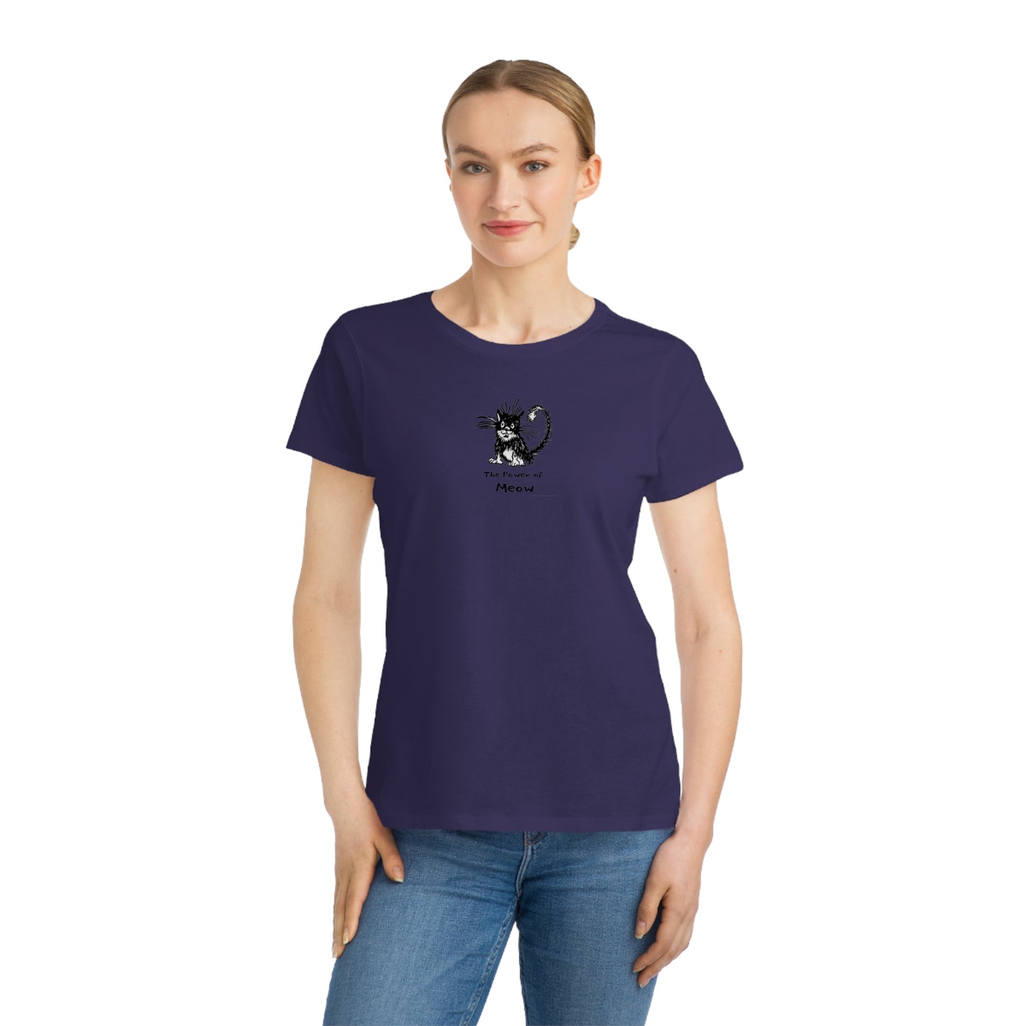 100% Organic Women's Classic T-Shirt - "Power Of Meow" Cat