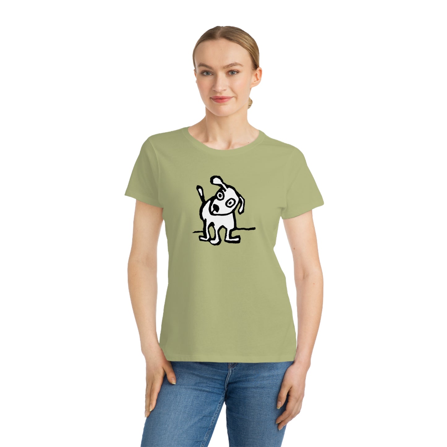 100% Organic Women's Classic T-Shirt - "Who Me?" Dog (LINW*)