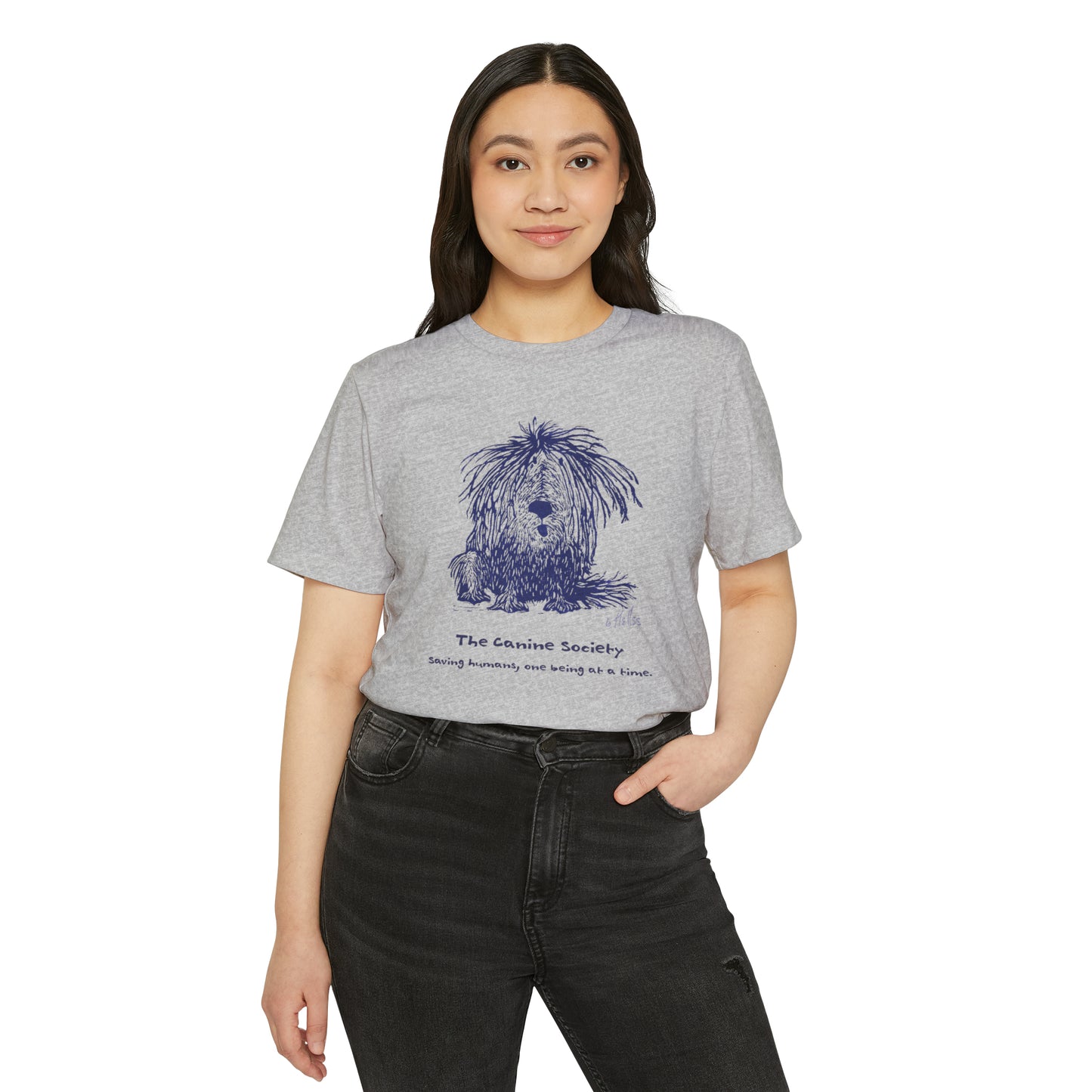 Sustainable Unisex Recycled Organic T-Shirt: Canine Society (Shaggy) Dog