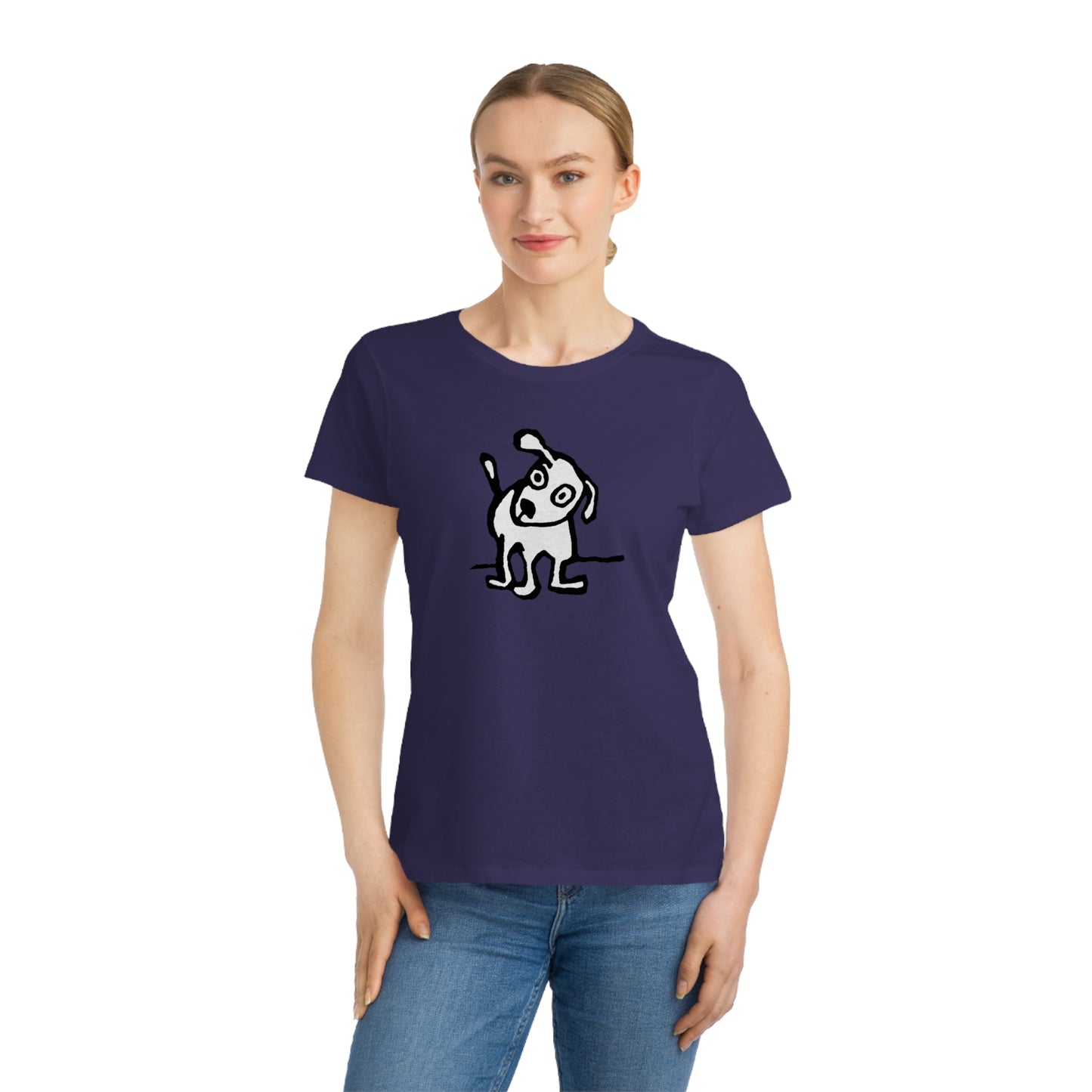100% Organic Women's Classic T-Shirt - "Who Me?" Dog (LINW*)