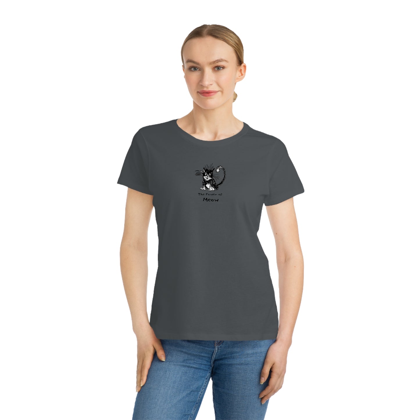 100% Organic Women's Classic T-Shirt - "Power Of Meow" Cat