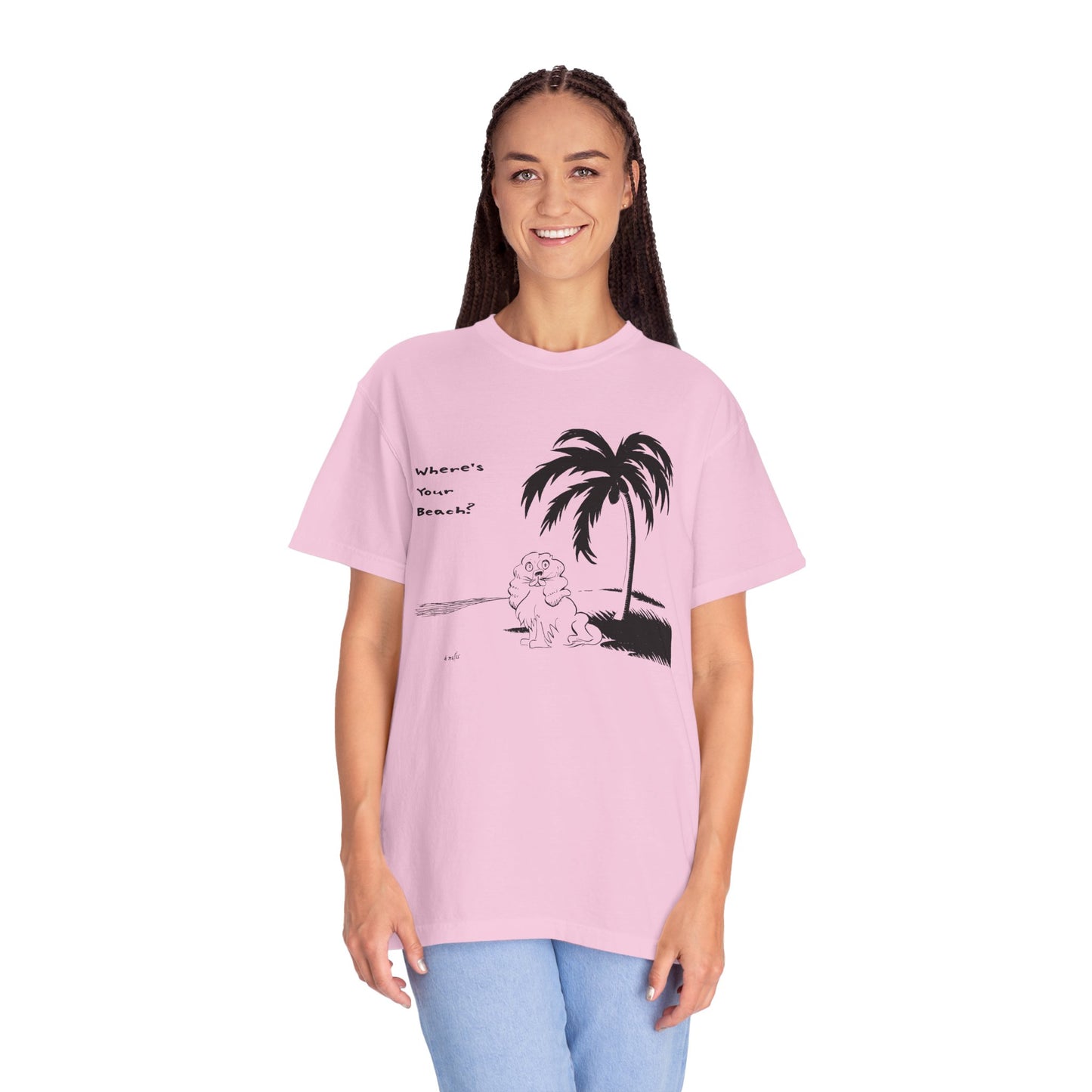 Unisex Garment-Dyed T-Shirt: "Where's Your Beach?" Tropical Vibe Tee