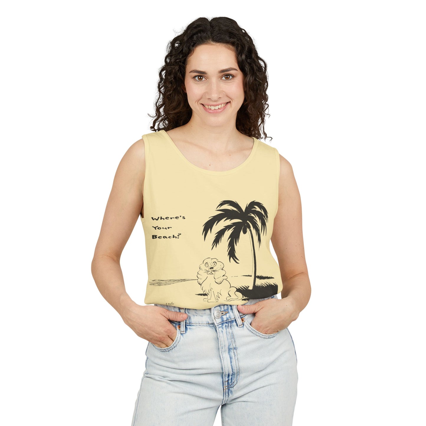 Unisex Garment-Dyed Tank Top: Where's Your Beach?