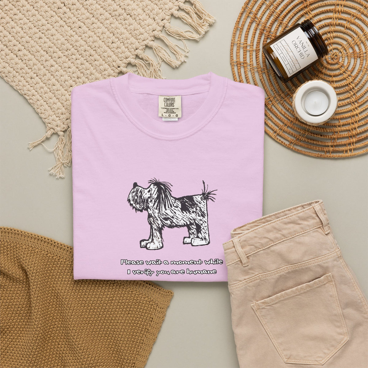 Unisex Garment Dyed T-Shirt: Humaneness Verification Dog