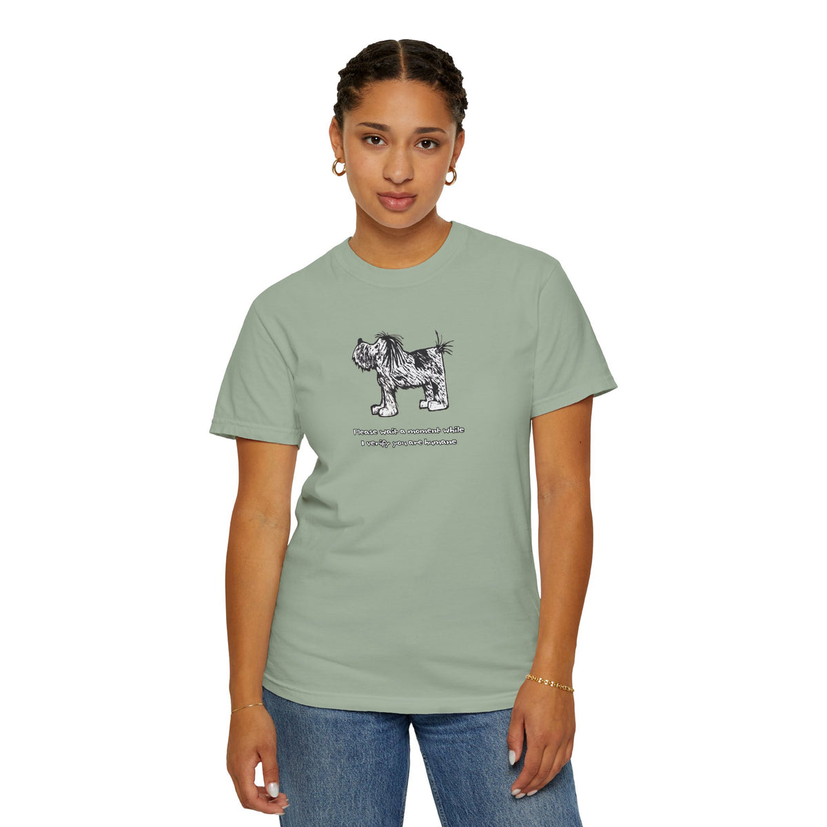 Unisex Garment Dyed T-Shirt: Humaneness Verification Dog