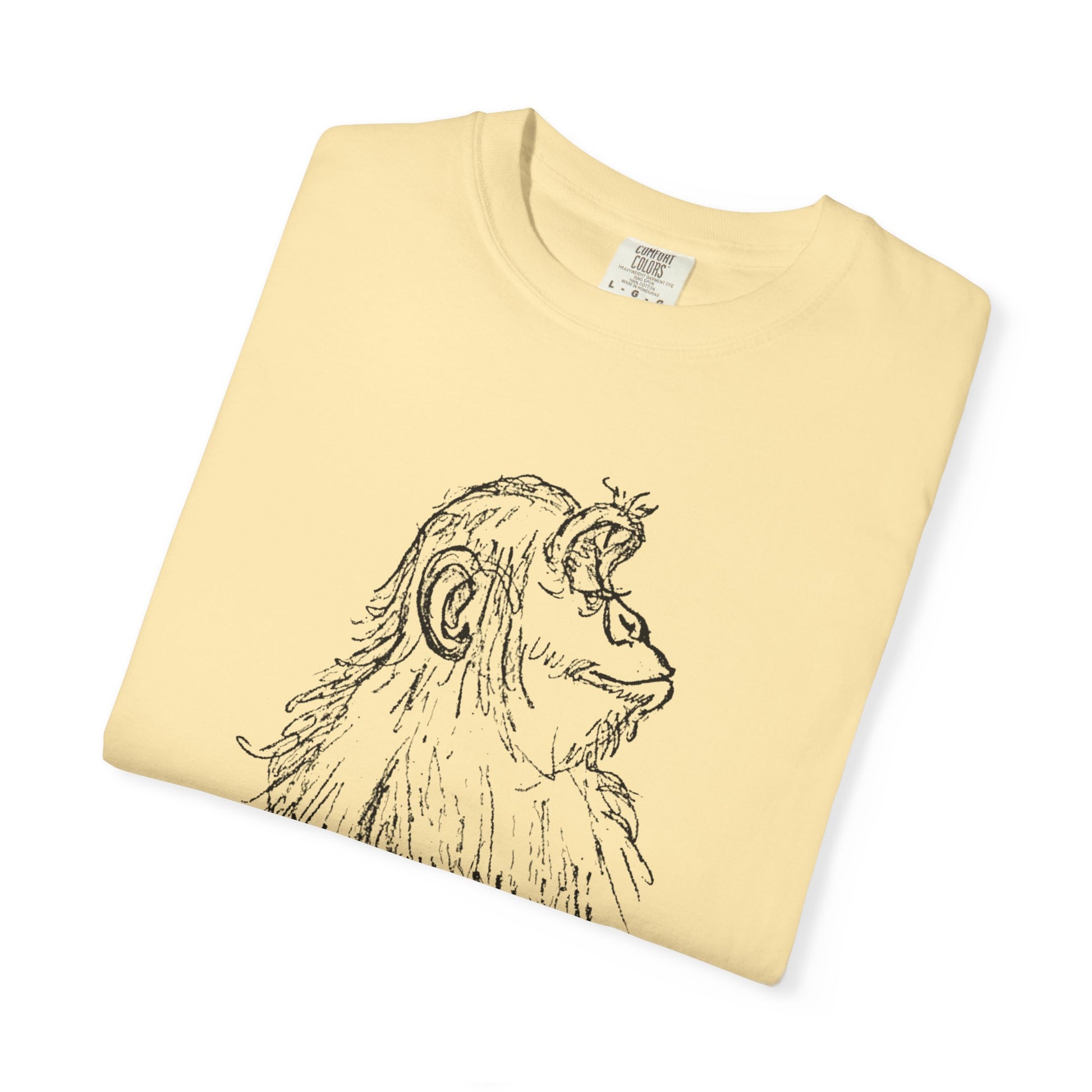 Folded Banana T-shirt with 'Embrace the Monkey Mind' design
