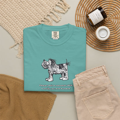 Unisex Garment Dyed T-Shirt: Humaneness Verification Dog