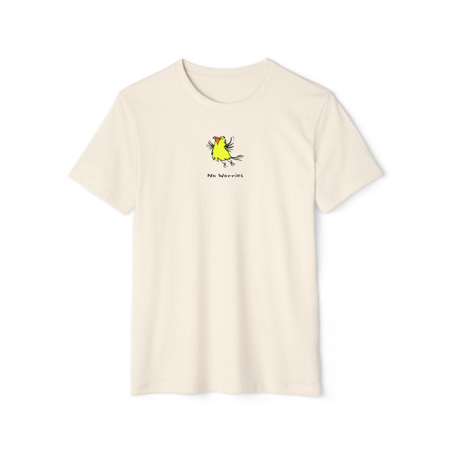 Sustainable Unisex Recycled Organic T-Shirt: No Worries Bird