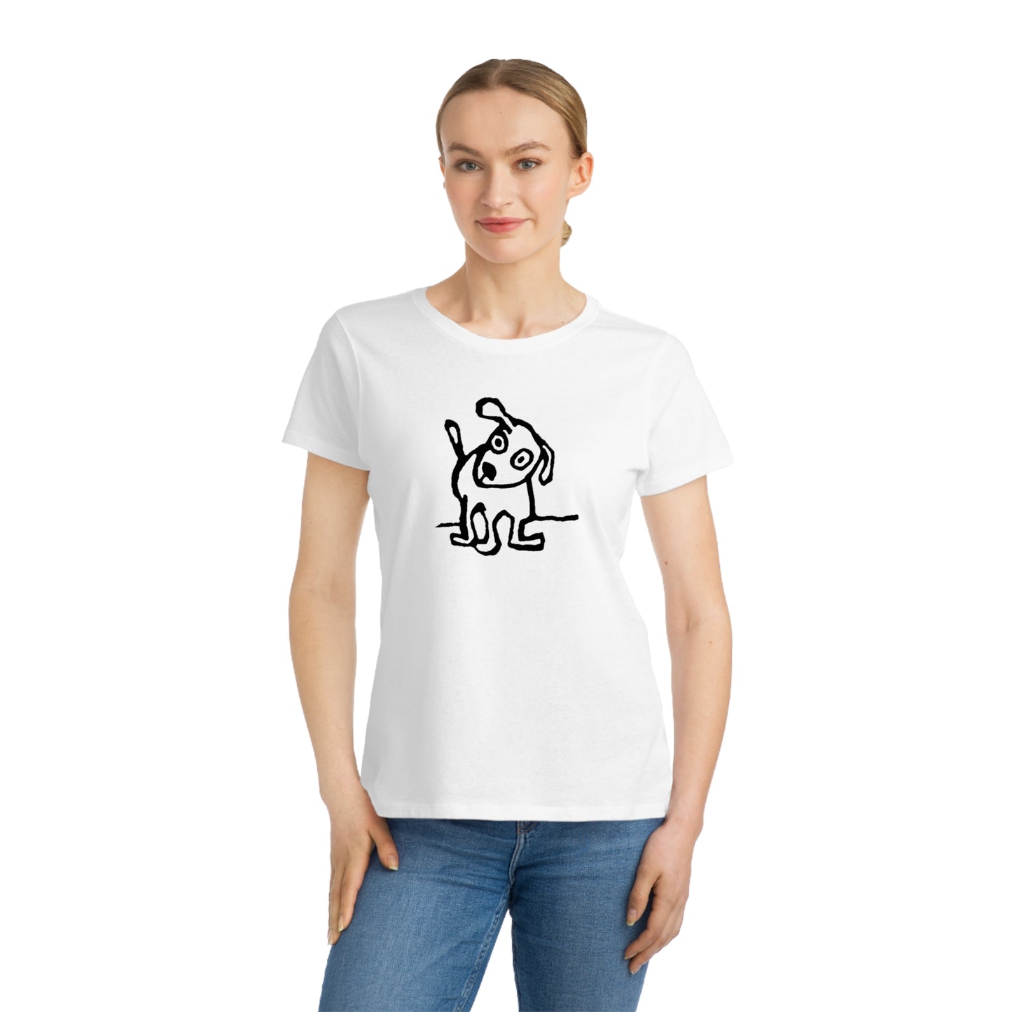 Organic Women's Classic T-Shirt: Who Me? (Curiosity) Dog - (LINW*)