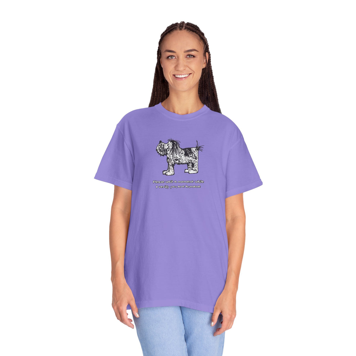 Unisex Garment Dyed T-Shirt: Humaneness Verification Dog