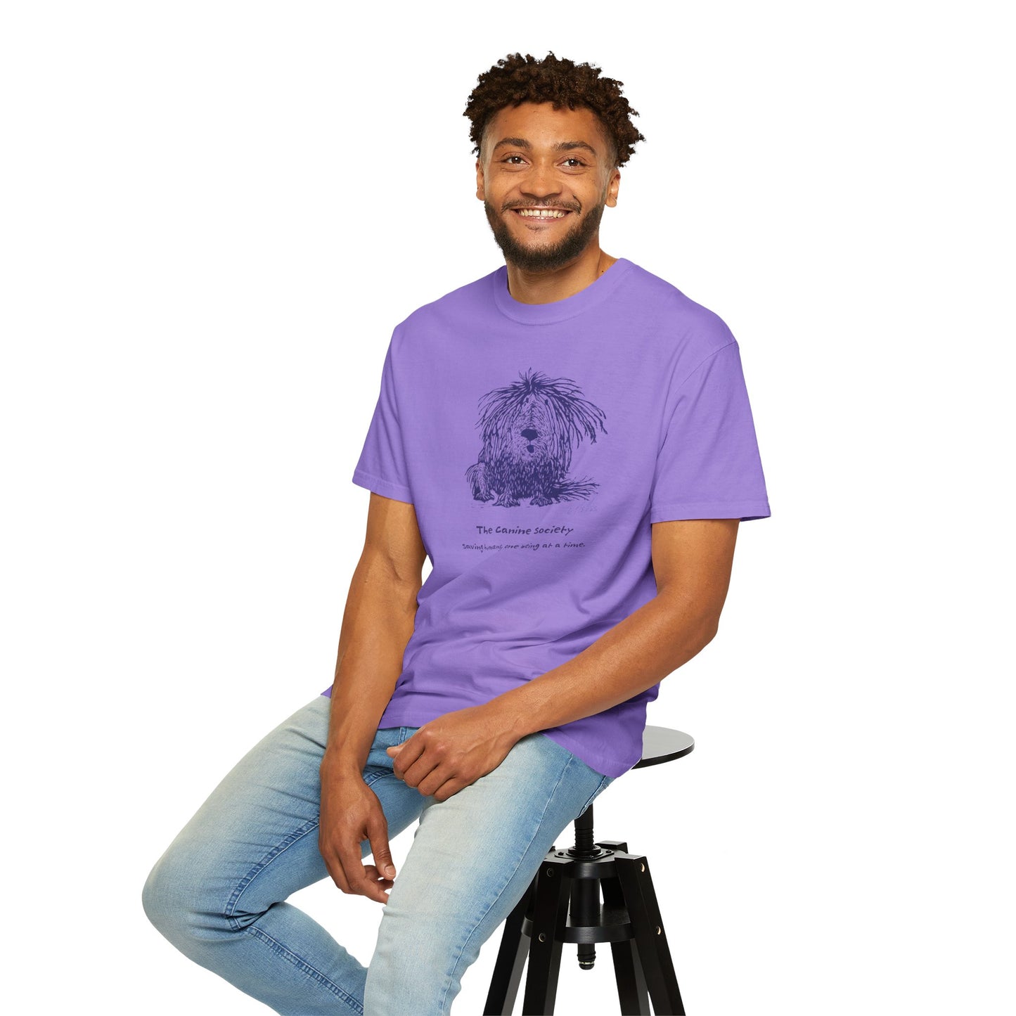 Unisex Garment-Dyed T-Shirt: Canine Society Design, Perfect for Dog Lovers