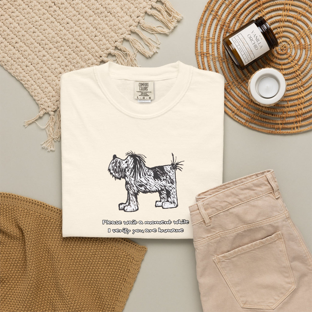 Unisex Garment Dyed T-Shirt: Humaneness Verification Dog