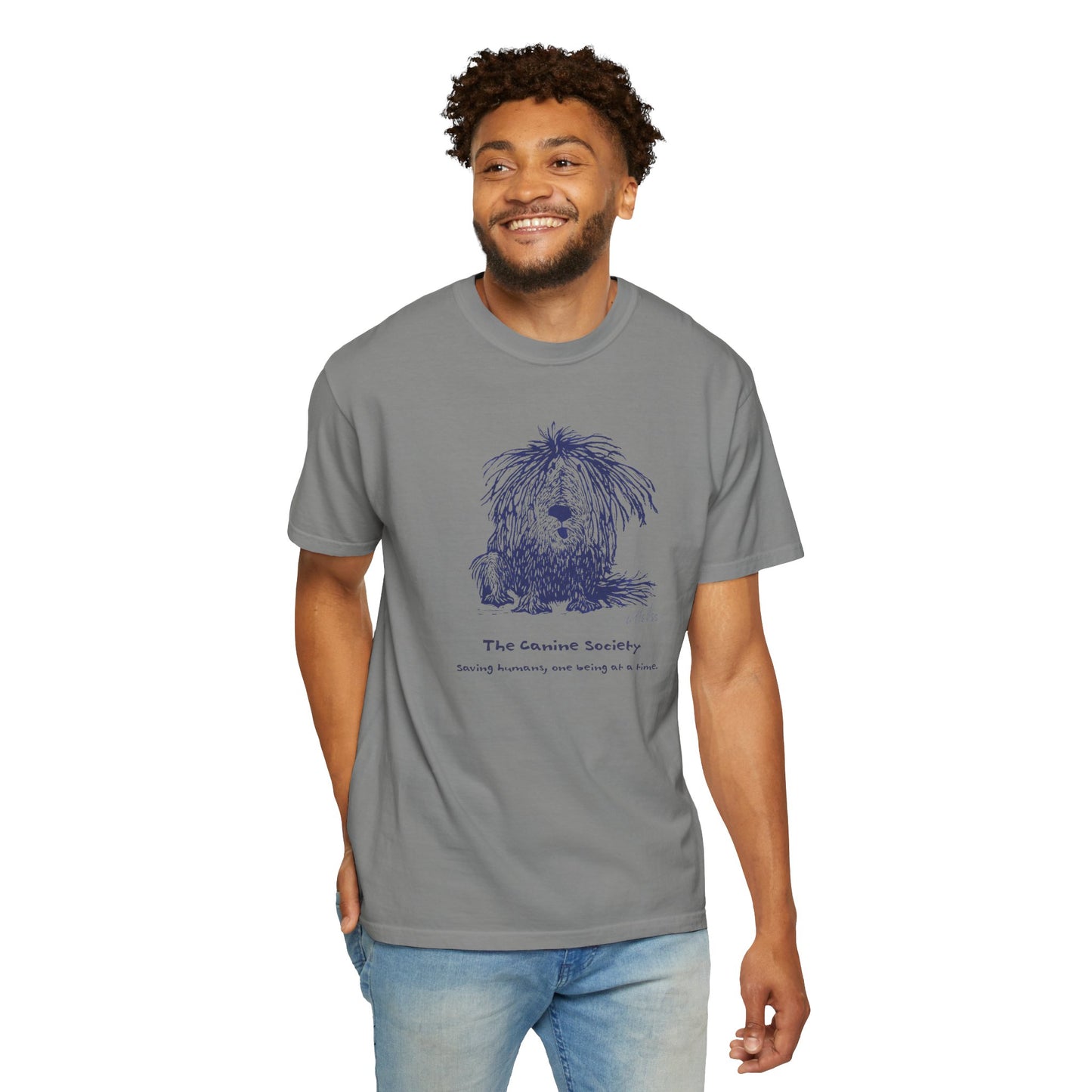 Unisex Garment-Dyed T-Shirt: Canine Society Design, Perfect for Dog Lovers
