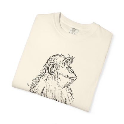 Folded Cream T-shirt with 'Embrace the Monkey Mind' design