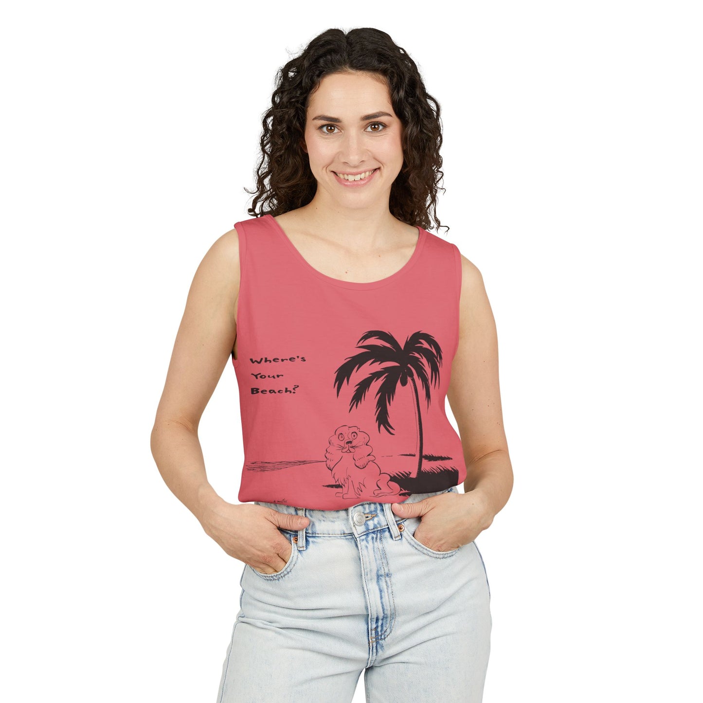 Unisex Garment-Dyed Tank Top: Where's Your Beach?