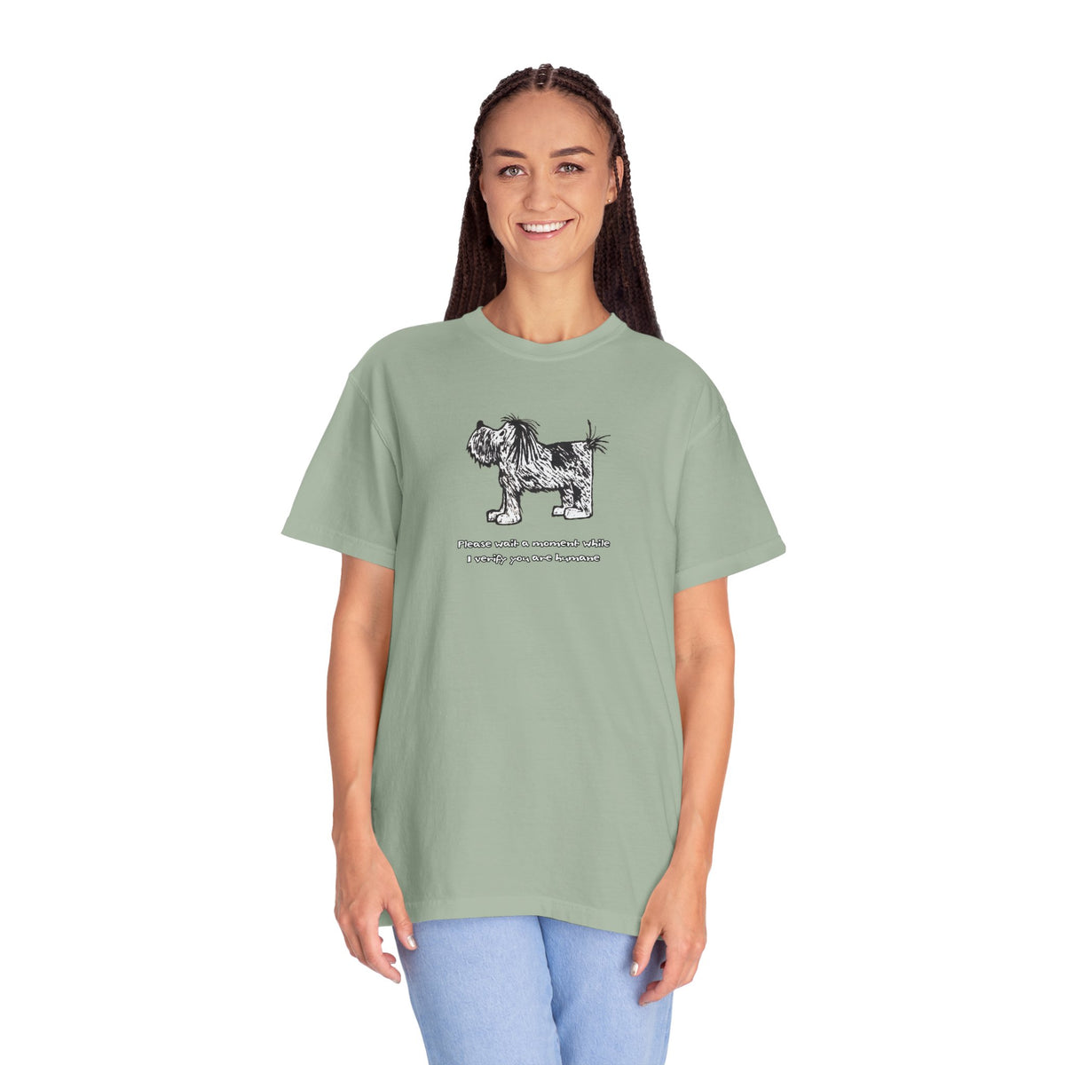 Unisex Garment Dyed T-Shirt: Humaneness Verification Dog