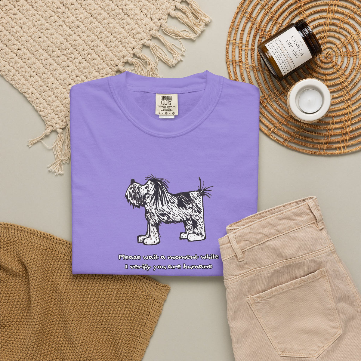 Unisex Garment Dyed T-Shirt: Humaneness Verification Dog