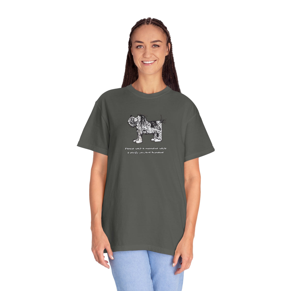 Unisex Garment Dyed T-Shirt: Humaneness Verification Dog