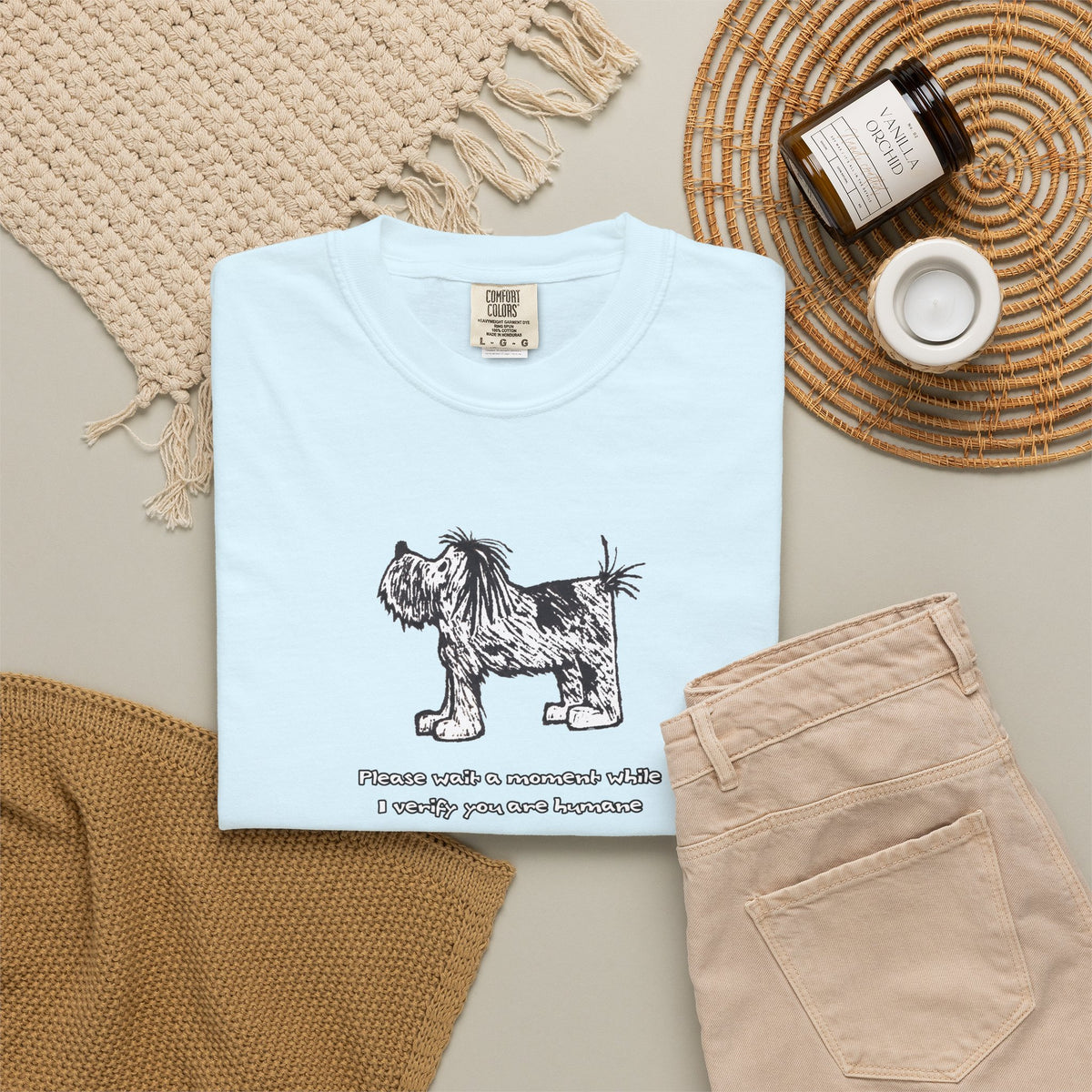 Unisex Garment Dyed T-Shirt: Humaneness Verification Dog