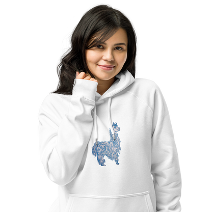 Sustainable Unisex White Eco Raglan Hoodie - Alpaca!